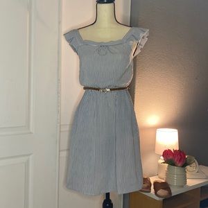 Monteau, Women's Pinstripe Dress, Blue/White, Size S